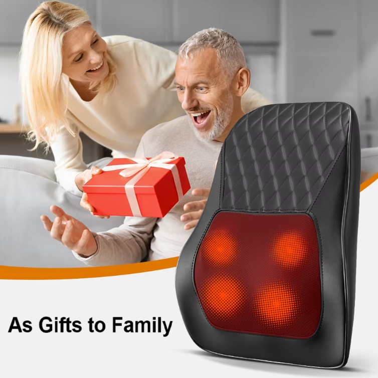 Shiatsu Tiefengewebsmassage, Rückenmassagegerät & Nackenmassagegerät mit Wärme – 3D Knetmassage für Muskelentspannung und schmerzlinderung, ideal für Nacken, Rücken & Beine