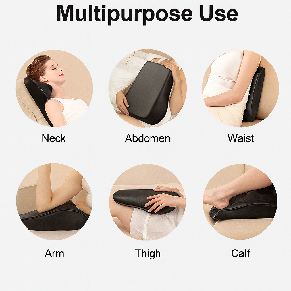 Shiatsu Tiefengewebsmassage, Rückenmassagegerät & Nackenmassagegerät mit Wärme – 3D Knetmassage für Muskelentspannung und schmerzlinderung, ideal für Nacken, Rücken & Beine